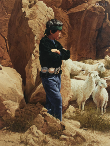 Ray Swanson (1937-2004) Watching the Flock 40 x 30in