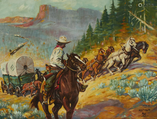 Frank B. Hoffman (1888-1958) Wagon Boss 22 x 29in