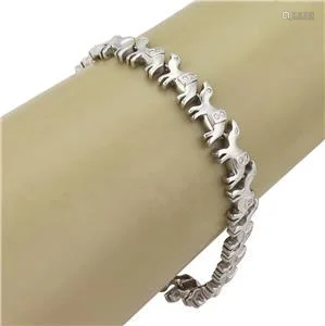 18k White Gold & Diamond Camel Link Bracelet 8