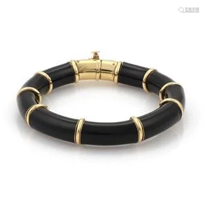 La Nouvelle Bague 18k Gold Sterling Black Enamel Flex