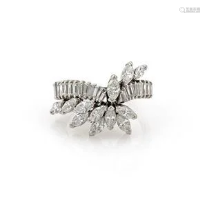 Vintage Platinum 3.00 Carats Diamond Ladies Cocktail