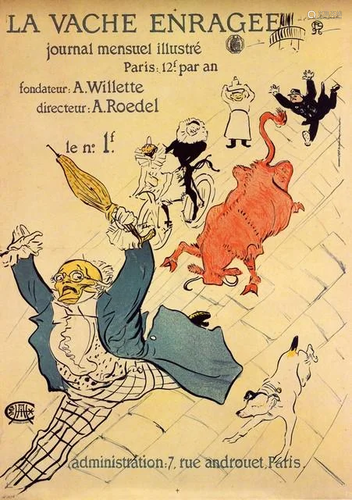 TOULOUSE LAUTREC ** LA VANCHE ENRAGEE ** GICLEE ON