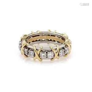 Tiffany & Co. Schlumberger 16 Diamond Platinum 18k Gold