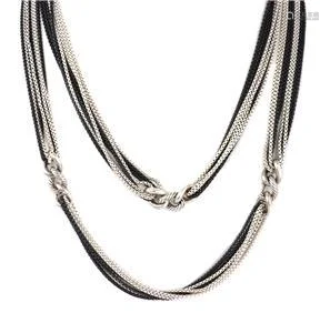 David Yurman 925 Silver Curb link Station 8 Chain 42