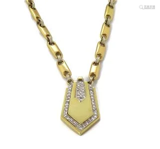 Vintage 1.40ct Diamond 18k Gold Fancy Tie Pendant Fancy