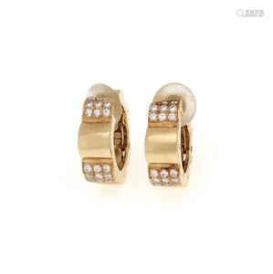 Chanel Camellia Diamond 18k Yellow Gold 6mm Huggie Clip