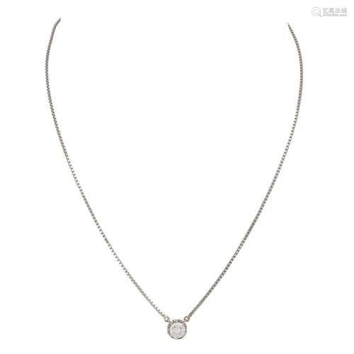 Solitär-Collier mit Brillant von ca. 1 ct,