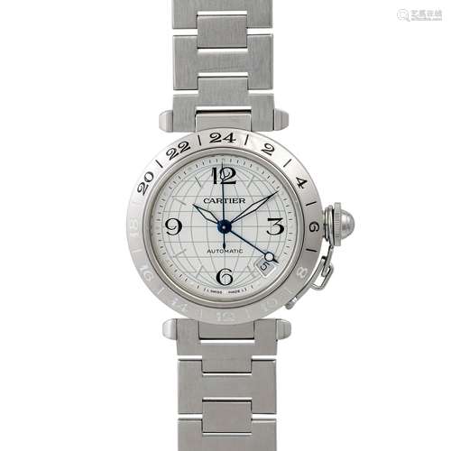 CARTIER Pasha GMT, Ref. 2377. Armbanduhr. Ca. 2000er Jahre.