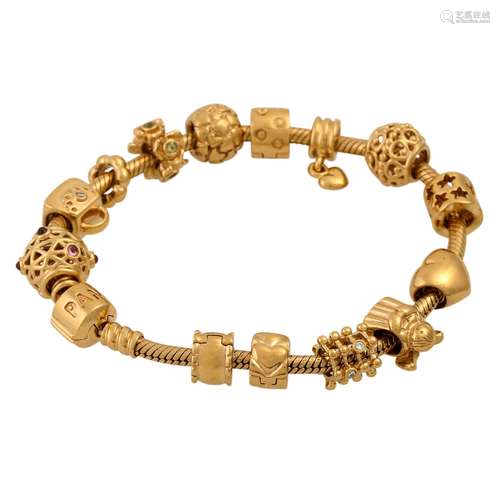 PANDORA Armband mit 14 Charms,