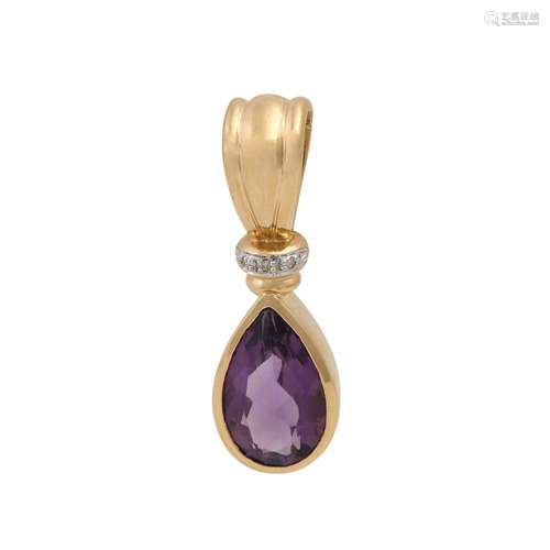 Clip-Anhänger mit Amethyst und Diamantbesatz,