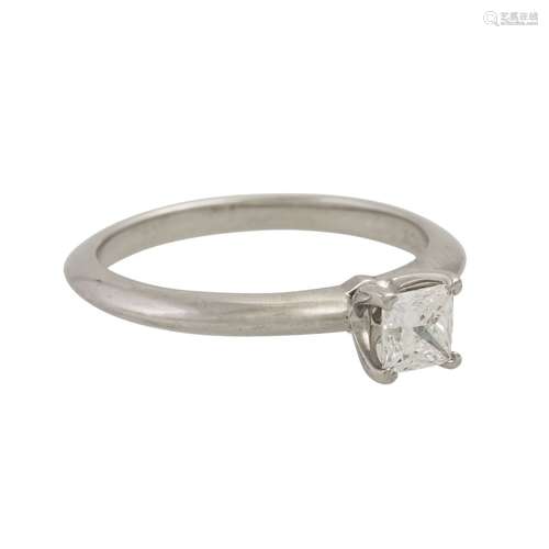 TIFFANY & CO Solitärring mit Diamant im Prinzess-Schliff 0,4...