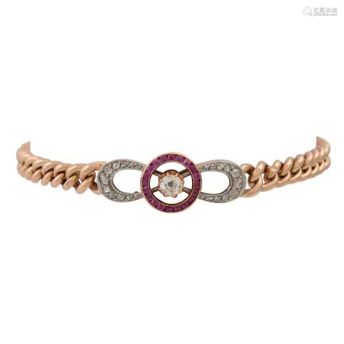 Armband mit hübschem Rubin-Diamant-Mittelteil 