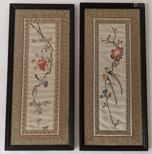 Two Framed Chinese Embroideries