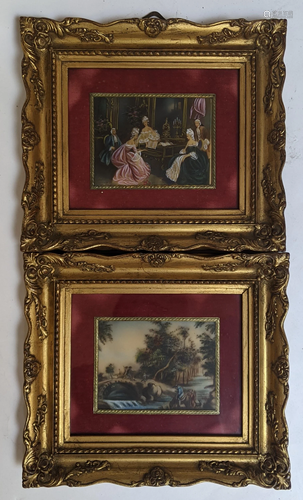 Pair of Italian Framed Miniature Paintings