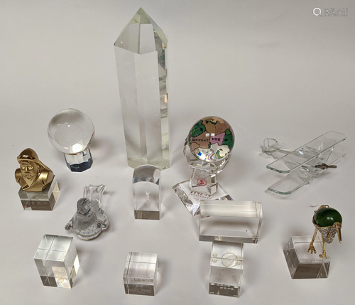 12 Assorted Crystal Spheres, Paperweights, Etc.