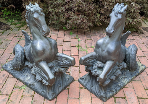 Pair of Bronze Hippocanthus