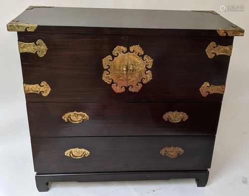 Asian Brass Mounted Campaign Chest