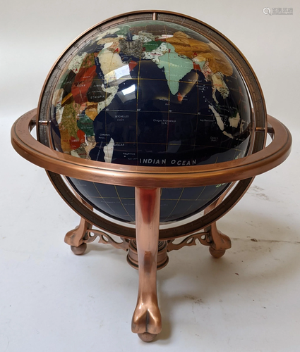 Brass World Globe on Table Stand