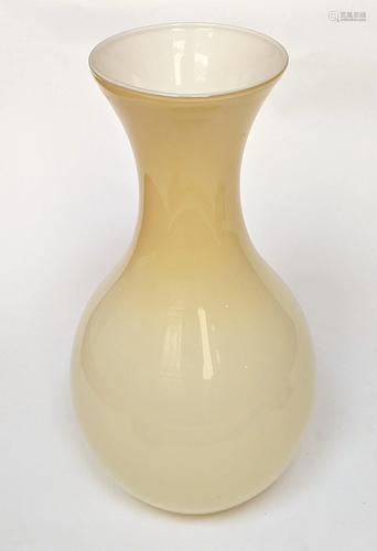 Large Pale Yellow Glass Vase