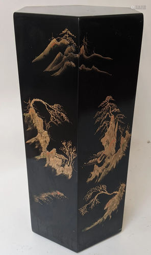 Chinese Black Lacquered Stand