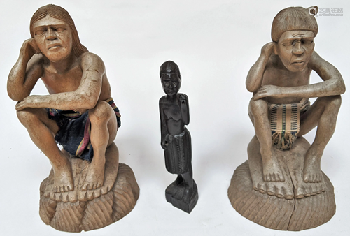 Three African Wood Figures