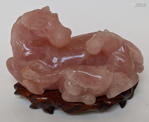 Rose Quartz Chinese Carving