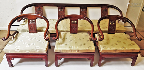 4-Piece Vintage Chinese Parlor Suite