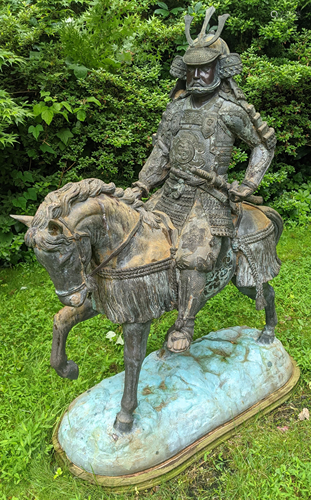 Monumental Outdoor Asian Bronze Warrior on Horse