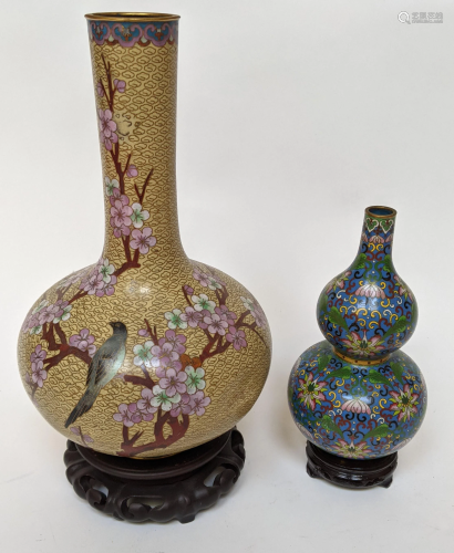 Two Chinese Cloisonne Enamel Vases