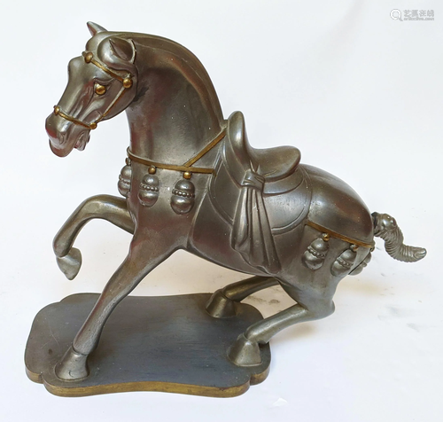 Vintage Chinese Pewter Horse