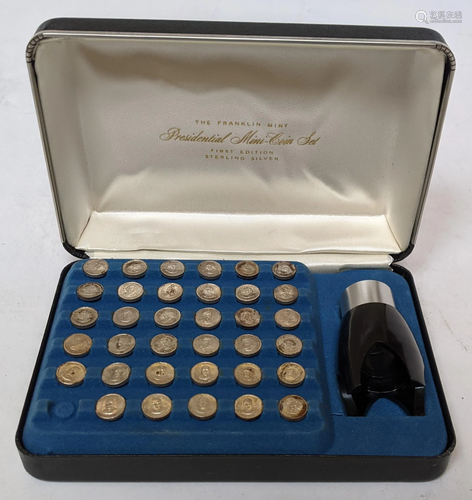 35 Franklin Mint Sterling Miniature Coins