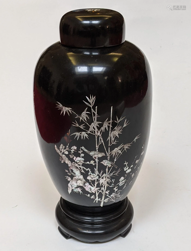 Japanese Lacquer & Mother-of-Pearl Vase