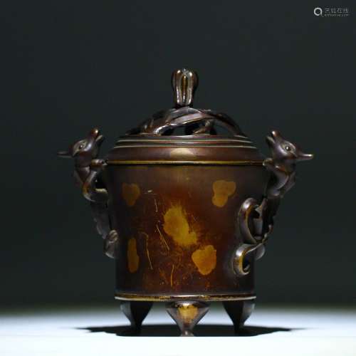 銅製斑金香炉