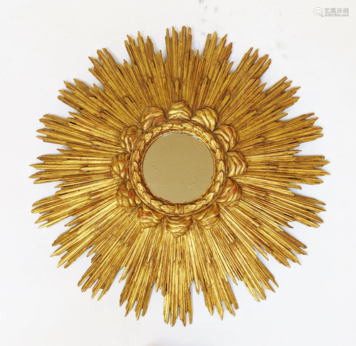 Gilt Wood Sunburst Mirror