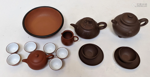 Partial Chinese Clay Tea Sets (13 pcs.)