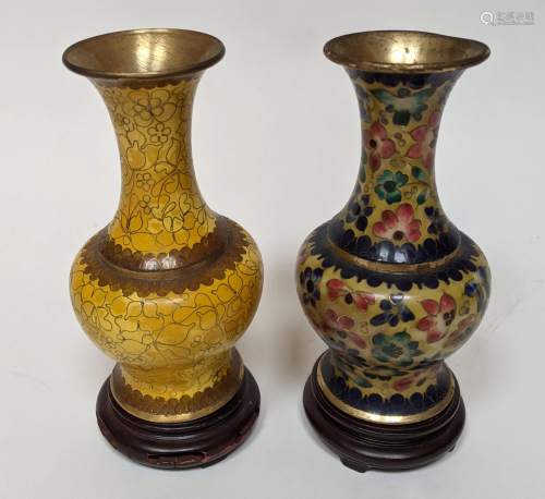 Two Asian Cloisonne Vases