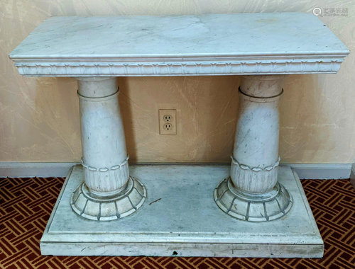 Carrara Marble Double Pedestal