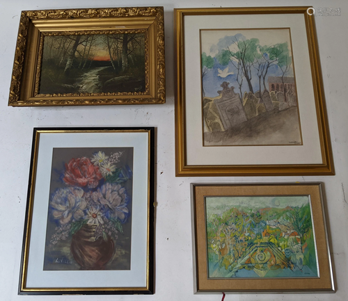 Four Original Framed Landscape Artworks