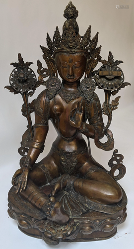 Asian Bronze Tatra Buddha Statue