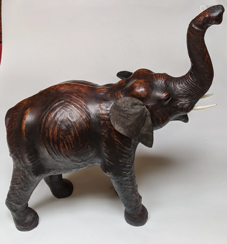 Indian Pigskin Elephant Sculpture