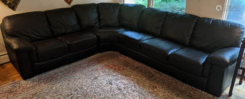 Black Leather Sectional Sofa