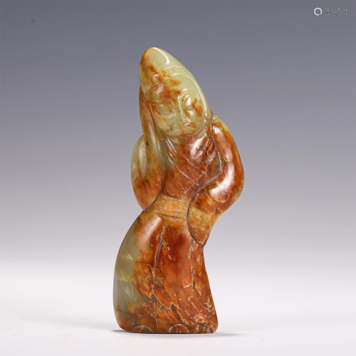 A CHINESE JADE CARVED FIGURINE