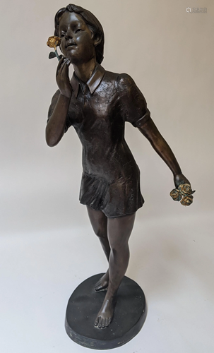 Flower Girl - Bronze Sculpture