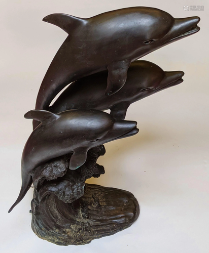 Bronze Dolphins Fountain