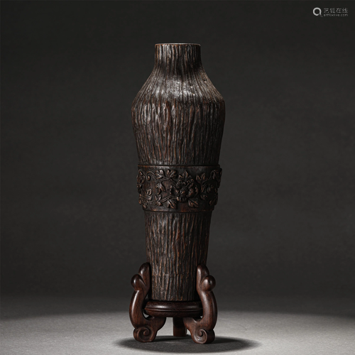 A CHINESE INCISED CHENXIANG WOOD DECORATING …