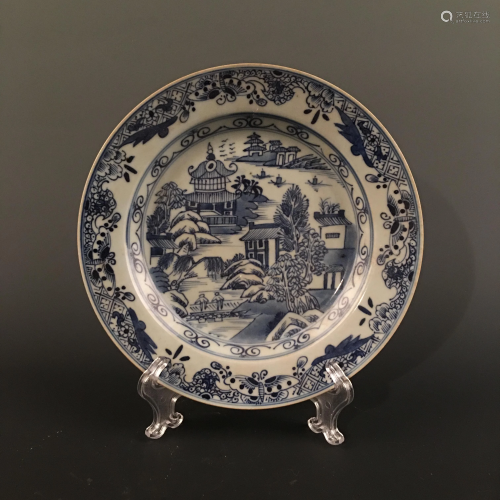 Chinese Blue-White 'Landscape' Plate