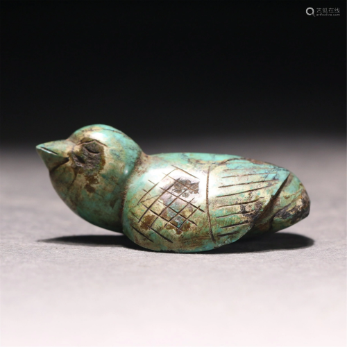 A CHINESE TURQUOISE CARVING OF MYTHICAL BEAST