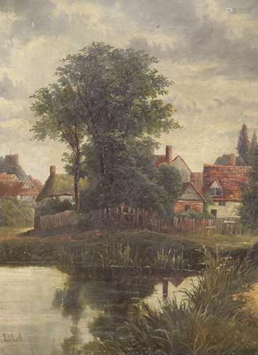 Octavius Thomas Clark (1850-1921), oil on canvas, Waterside ...