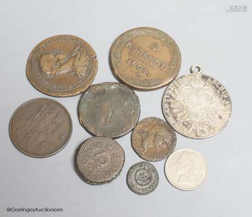 A quantity of coinage to include slavery abolition medallion