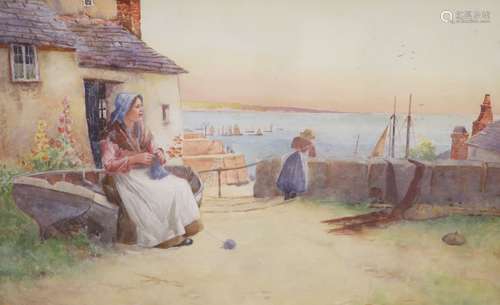 H. English (fl.1890-1920), watercolour, 'Departing Day', sig...